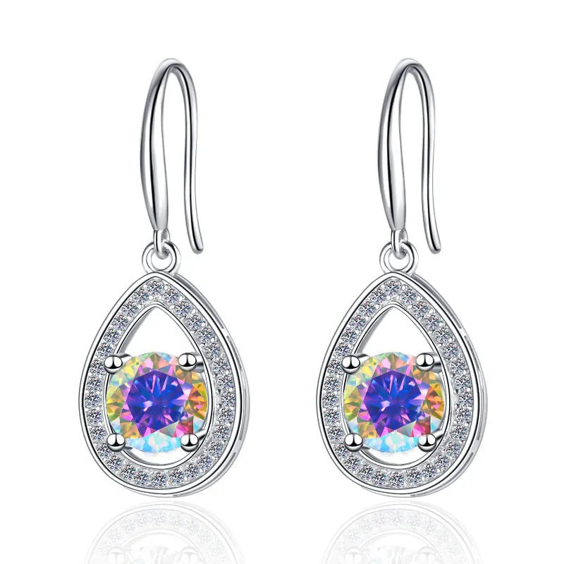 Bague en argent sterling 925 avec moissanite 1 carat 