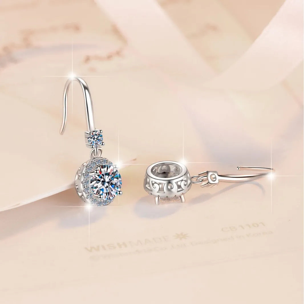 Bague en argent sterling 925 avec moissanite 1 carat 