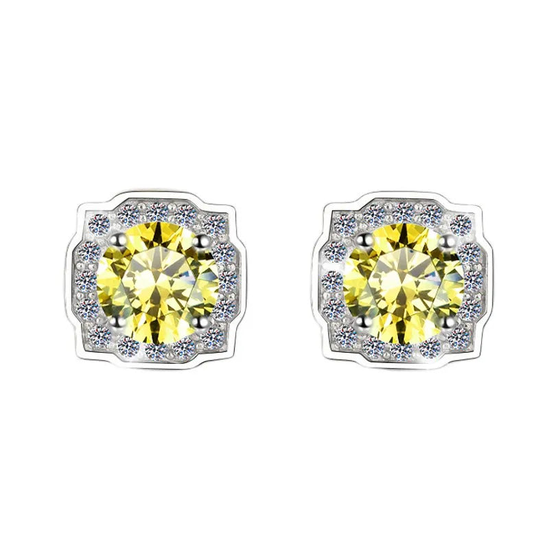 Square 1 Carat Moissanite Earrings