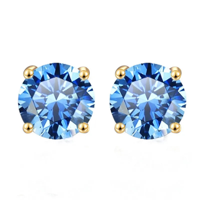 Plated 18K Gold Moissanite Studs