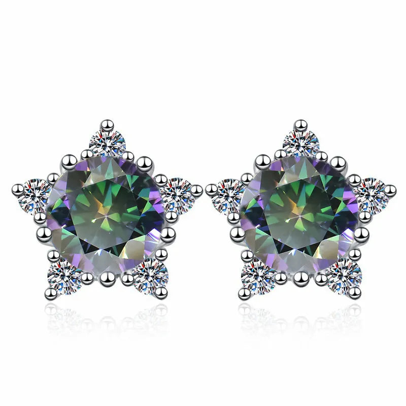 Bague en argent sterling 925 avec moissanite 1 carat 