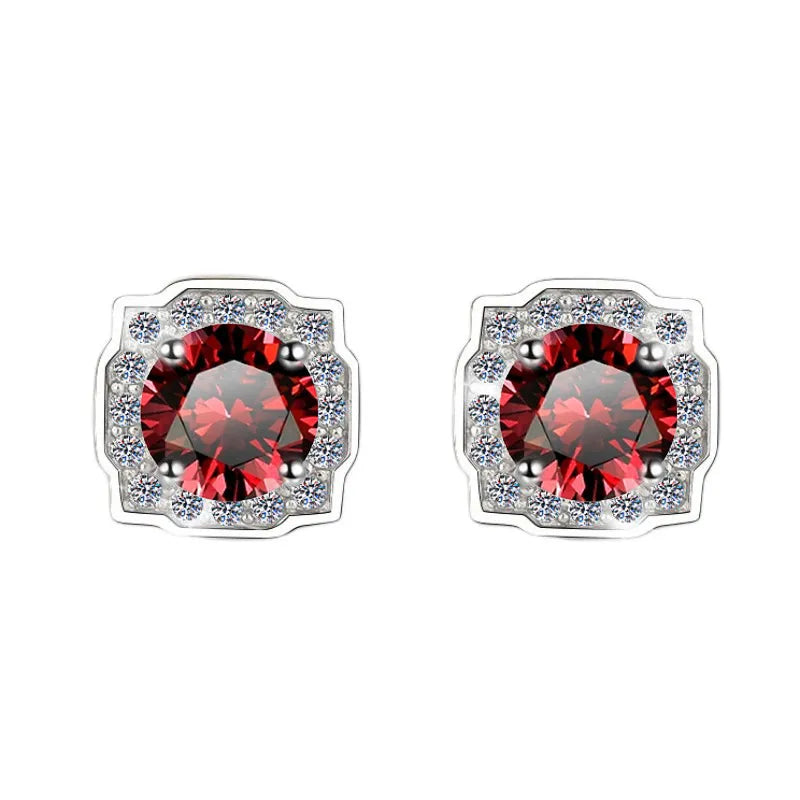 Square 1 Carat Moissanite Earrings