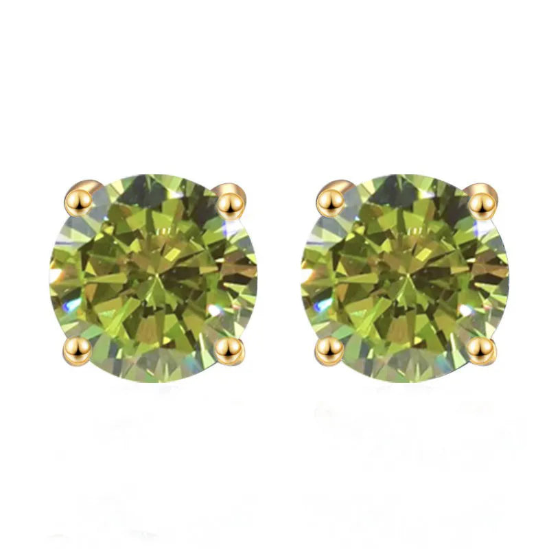 Plated 18K Gold Moissanite Studs