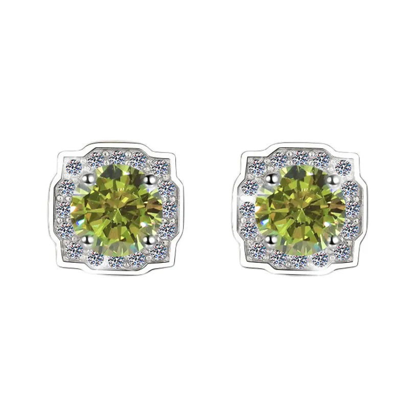 Square 1 Carat Moissanite Earrings