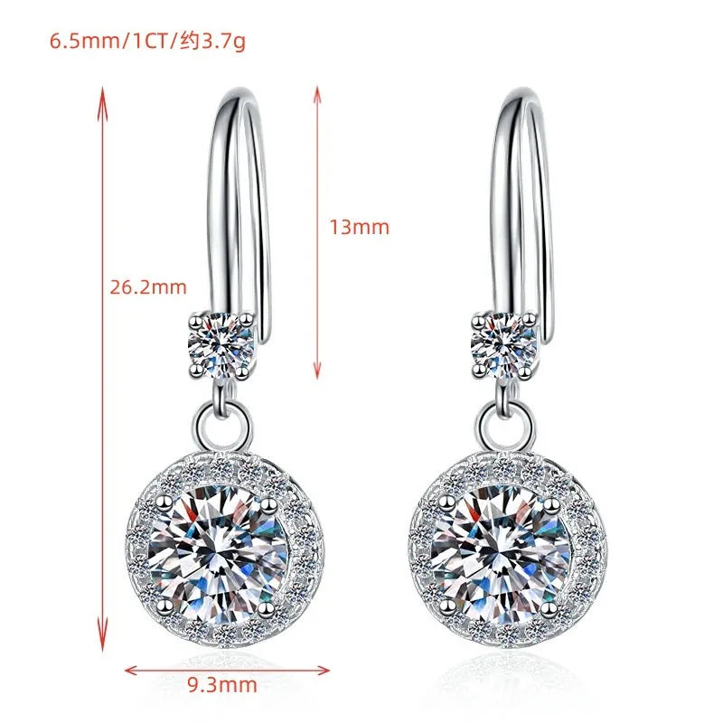 Bague en argent sterling 925 avec moissanite 1 carat 