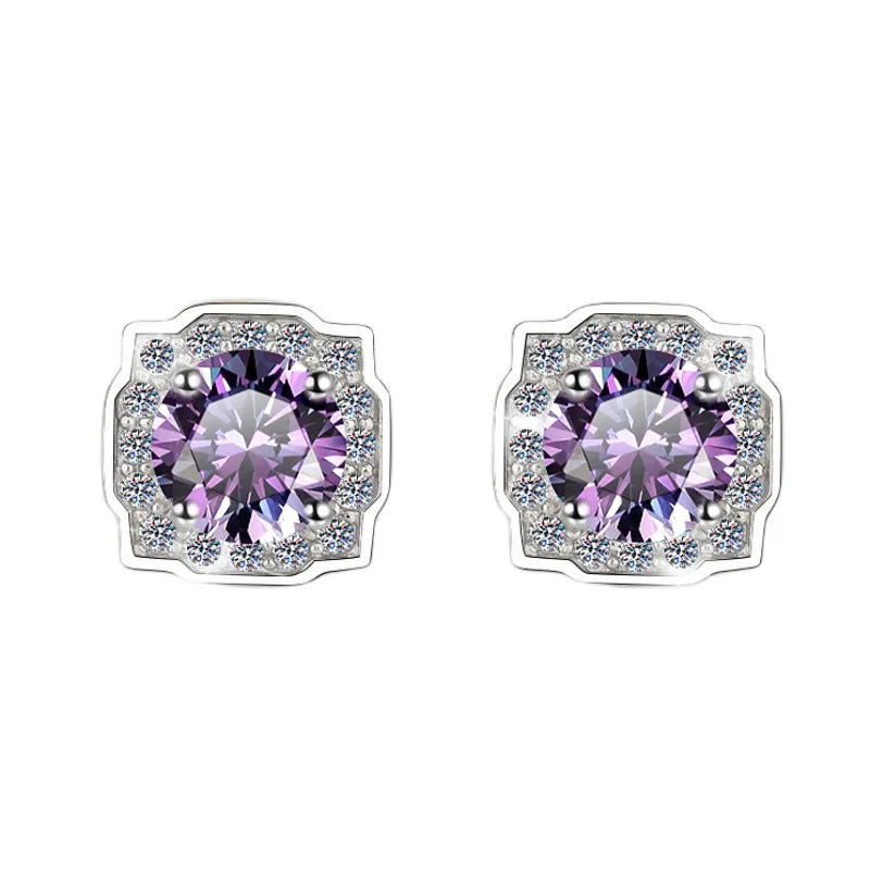 Square 1 Carat Moissanite Earrings