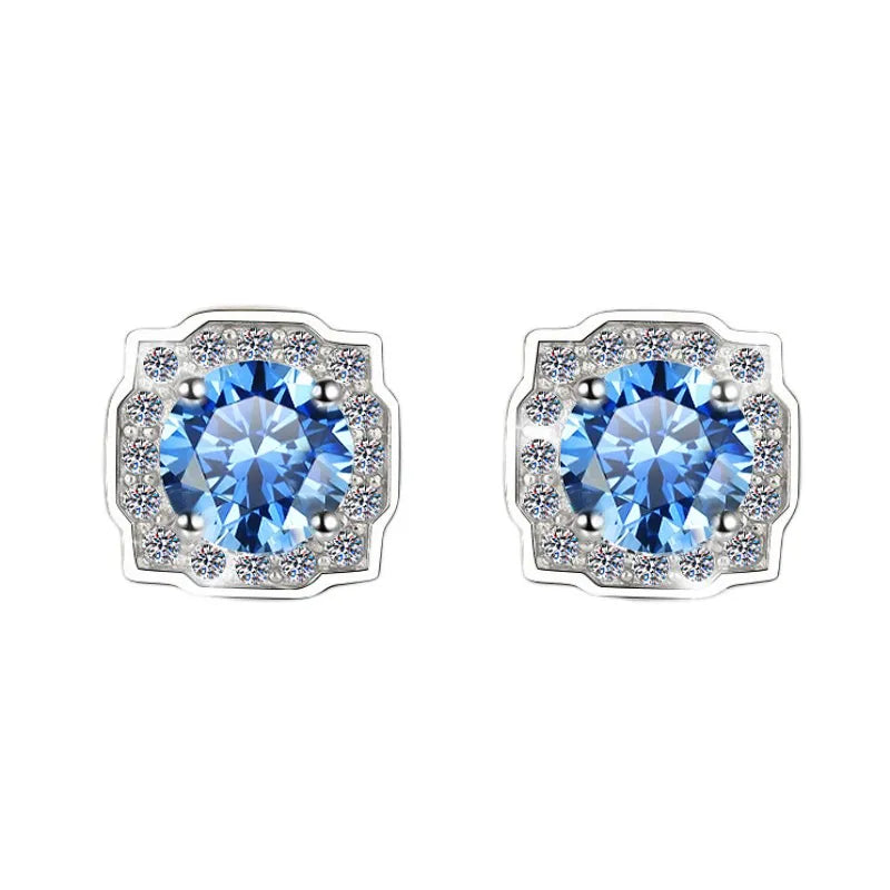 Square 1 Carat Moissanite Earrings